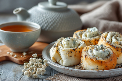 Соединяю творог с маком &mdash; через 15 минут на столе целая тарелка рулетиков к чаю: без теста