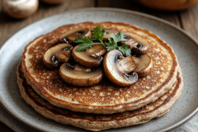 Гречневые оладьи с грибами &mdash; деревенская классика для постного стола. Без яиц и молока, вкусно и без сметаны