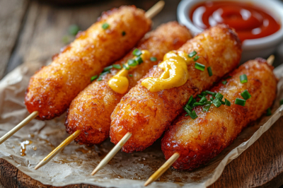 Вместо дрожжевого теста картофельное. Сосиски в тесте с сюрпризом &mdash; получаются вкуснее и нежнее обычных