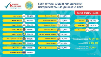 Более 57% избирателей проголосовали на референдуме по АЭС по состоянию на 16.00