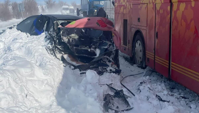 В результате массового ДТП в Жамбылской области пострадали 25 человек