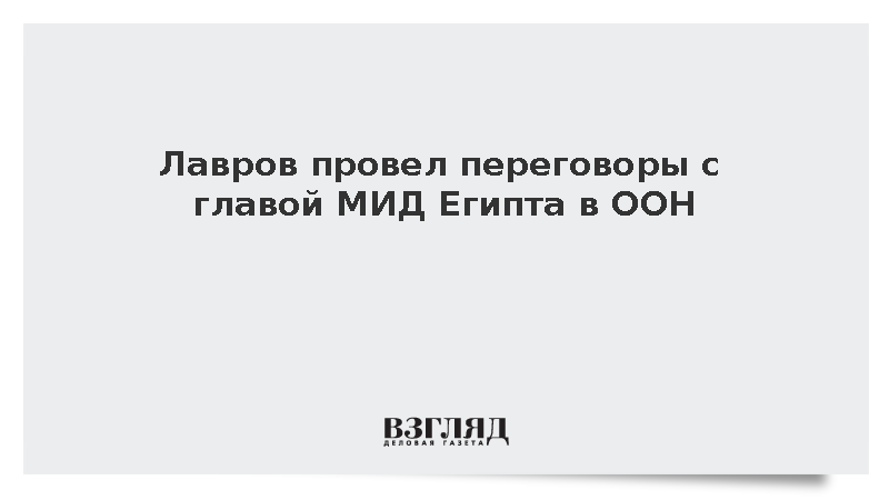 Лавров провел переговоры с главой МИД Египта в ООН