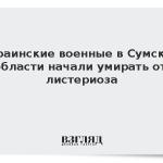 Украинские военные в Сумской области начали умирать от листериоза