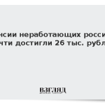 Пенсии неработающих россиян почти достигли 26 тыс. рублей