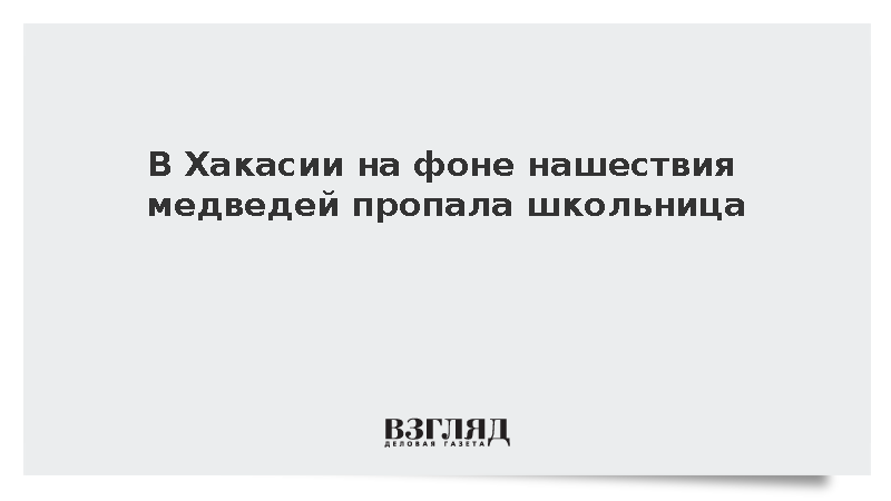 В Хакасии на фоне нашествия медведей пропала школьница