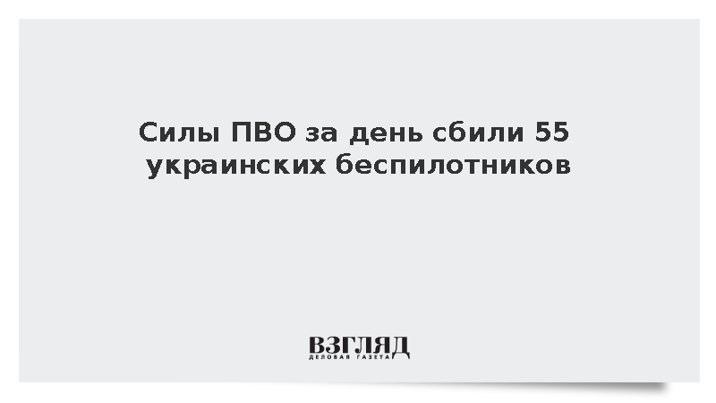 Силы ПВО за день сбили 55 украинских беспилотников