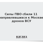 Силы ПВО сбили 11 направлявшихся к Москве дронов ВСУ