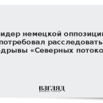 Лидер немецкой оппозиции потребовал расследовать подрывы «Северных потоков»