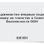 Таджикистан впервые подал заявку на членство в Совете Безопасности ООН