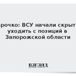 Марочко: ВСУ начали скрытно уходить с позиций в Запорожской области