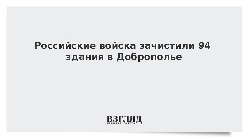 Российские войска зачистили 94 здания в Доброполье