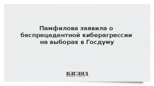 Памфилова заявила о беспрецедентной киберагрессии на выборах в Госдуму
