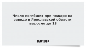 Число погибших при пожаре на заводе в Ярославской области выросло до 13