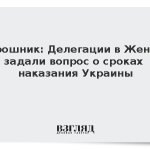 Мирошник: Делегации в Женеве задали вопрос о сроках наказания Украины