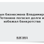 Сын бизнесмена Владимира Потанина погасил долги и избежал банкротства
