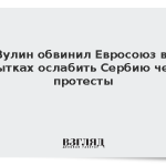 Вулин обвинил Евросоюз в попытках ослабить Сербию через протесты