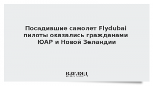 Посадившие самолет Flydubai пилоты оказались гражданами ЮАР и Новой Зеландии