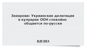 Захарова: Украинская делегация в кулуарах ООН спокойно общается по-русски