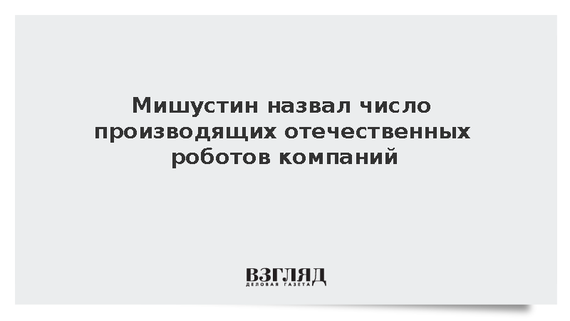 Мишустин назвал число производящих отечественных роботов компаний
