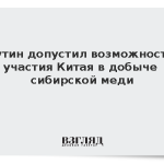 Путин допустил возможность участия Китая в добыче сибирской меди