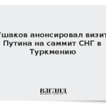 Ушаков анонсировал визит Путина на саммит СНГ в Туркмению