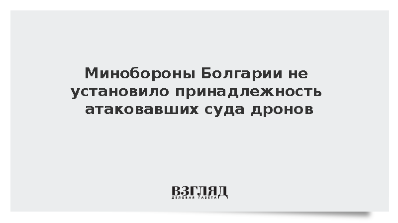 Минобороны Болгарии не установило принадлежность атаковавших суда дронов