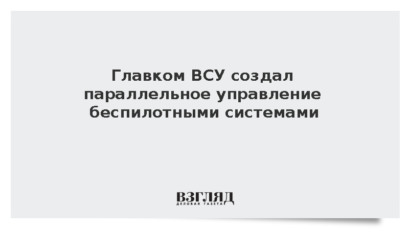 Главком ВСУ создал параллельное управление беспилотными системами