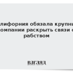 Калифорния обязала крупные компании раскрыть связи с рабством