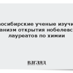Новосибирские ученые изучили механизм открытия нобелевских лауреатов по химии