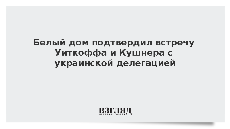 Белый дом подтвердил встречу Уиткоффа и Кушнера с украинской делегацией