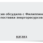 Россия обсудила с Филиппинами поставки энергоресурсов
