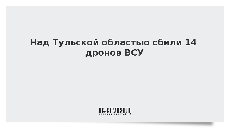 Над Тульской областью сбили 14 дронов ВСУ