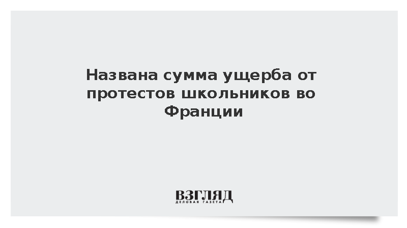 Названа сумма ущерба от протестов школьников во Франции