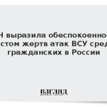 ООН выразила обеспокоенность ростом жертв атак ВСУ среди гражданских в России