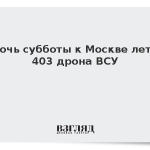 За ночь субботы к Москве летели 403 дрона ВСУ