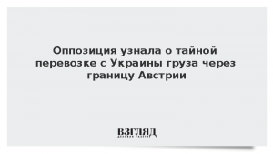 Оппозиция узнала о тайной перевозке с Украины груза через границу Австрии