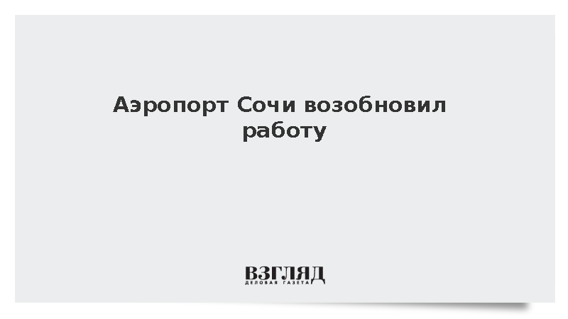 Аэропорт Сочи возобновил работу