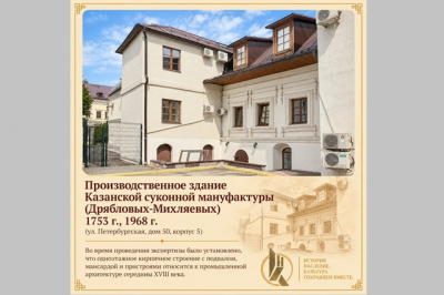 В Казани объектом культурного наследия станет здание суконной фабрики Михляева