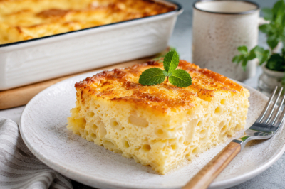 Рецепт забытого макаронника из 80-х — нежная запеканка с молоком и яйцами, которую подавали в столовых